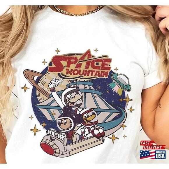 Other - 90S Space Mountain Shirt Comfort Retro Disney Mickey And Friends Unisex Classic